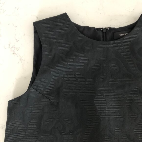 Theory C Aster Jacqua Sleeveless Scoop Neck Lined Floral Top Black Sz S NWOT - Picture 9 of 12